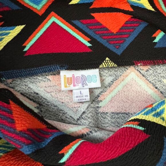 LulaRoe “Azure” Multi-Color Stretchy Geometric Bell Skirt - Picture 6 of 8